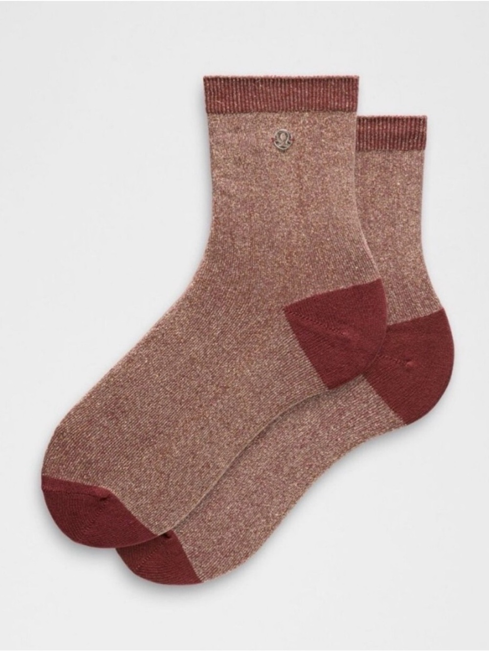 NWT Lululemon Unisex Glitter Quarter Socks in Rockwood Size XL LU9CQ1S Metallic